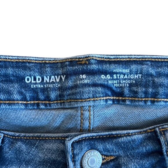 NWT Old Navy O.G. Straight High Rise Extra Stretch Jeans Size 16 Short - Picture 2 of 5